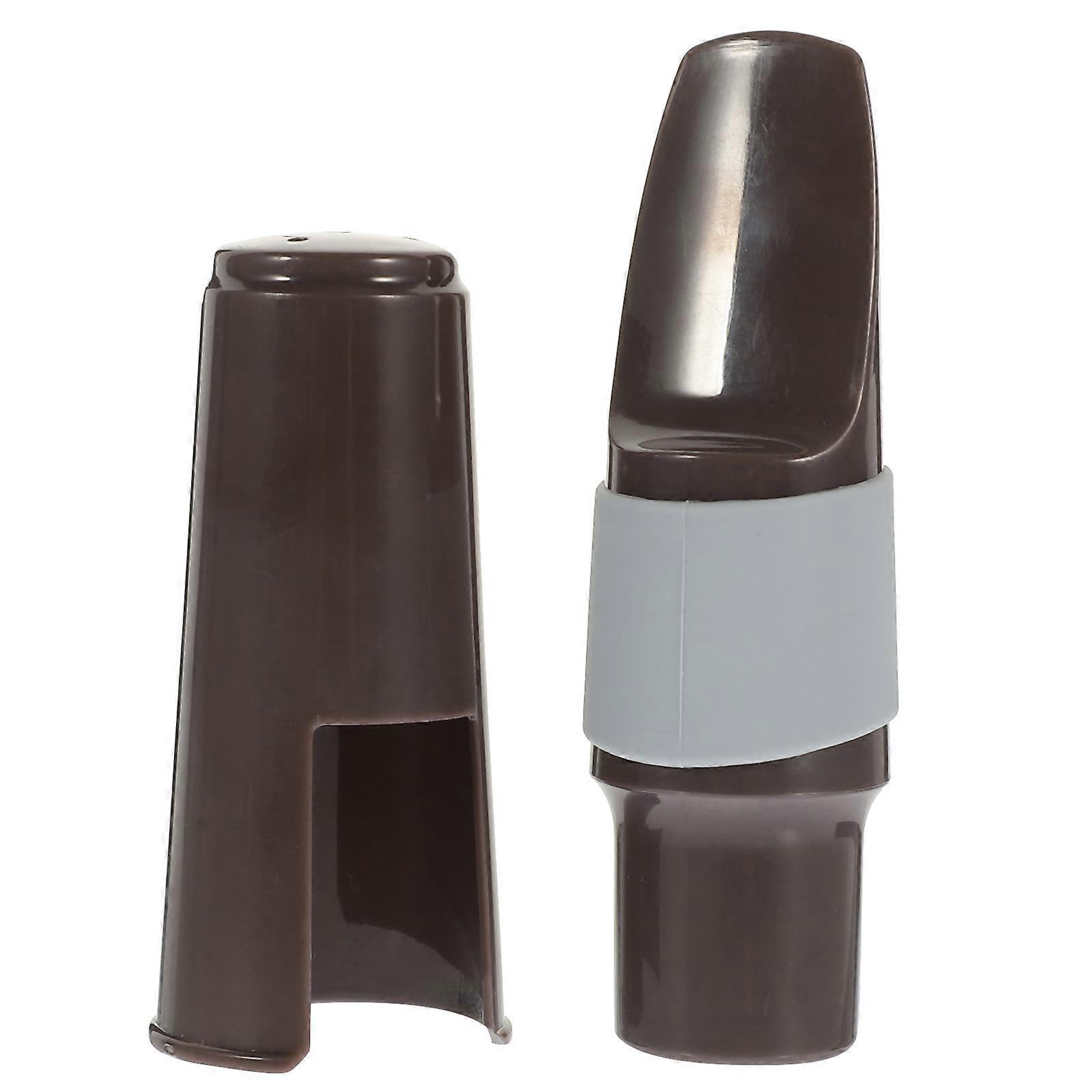 Saxophone Mouthpiece Cap Sound Alto Saxophone Part Accessory Brown 10.4x3.8x3.2cm Easy Installation 1 Set