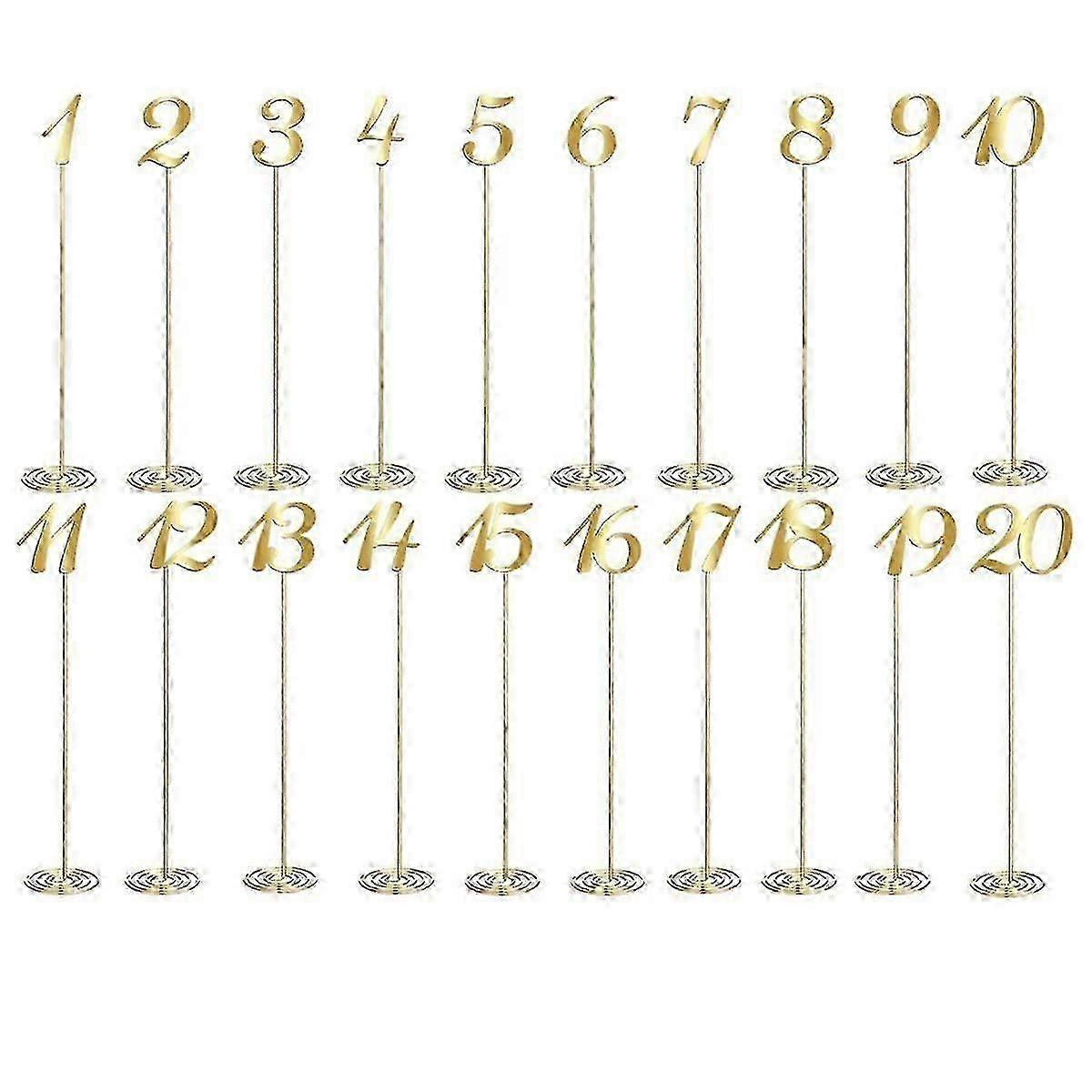 20 Pcs Metal Table Numbers 1-20 for Wedding Reception 12 Inch Party Table Number