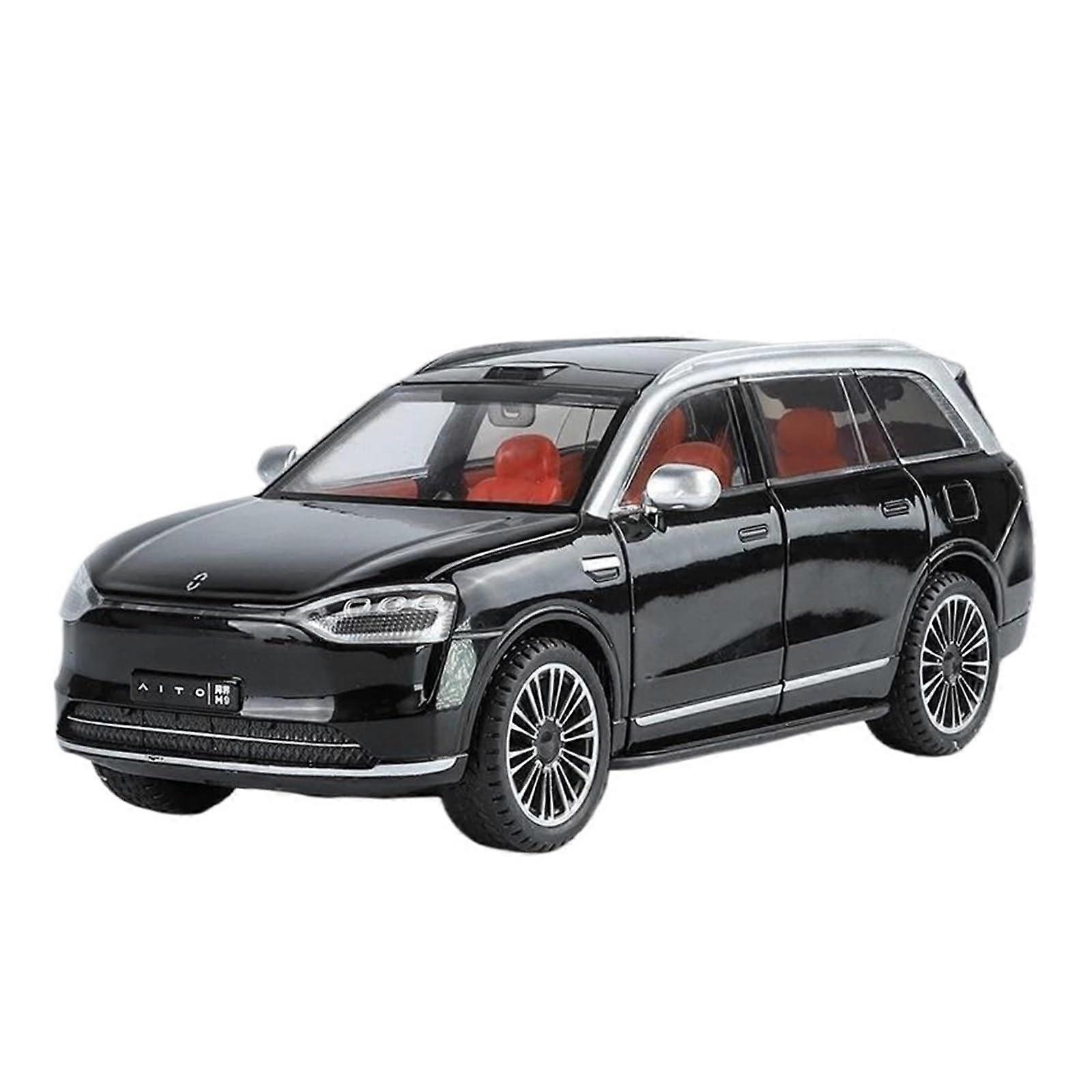 Miniature Models 1:24 M9 SUV Diecast Alloy New Energy Car Model with Sound and Light Features - Black