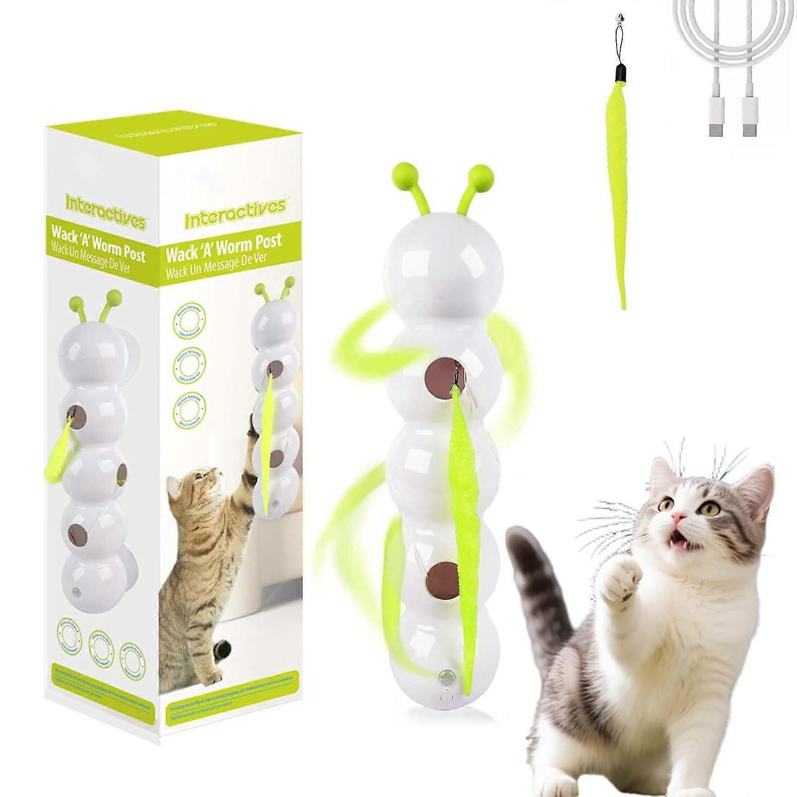 Whirlie Smart Motion Cat Toy Automatic Worm Design for Indoor Cats, Happy Luna Fun (1 Piece)