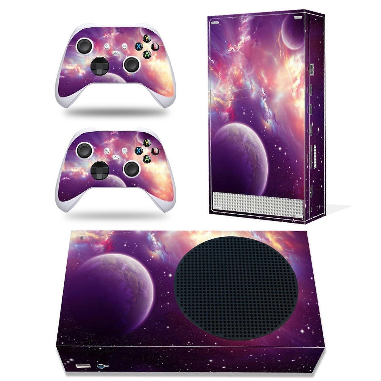 Vinyl Sticker Cover for X-Box Series S Console with Two Free Wireless Controller Decals, Durable Design, Easy Application