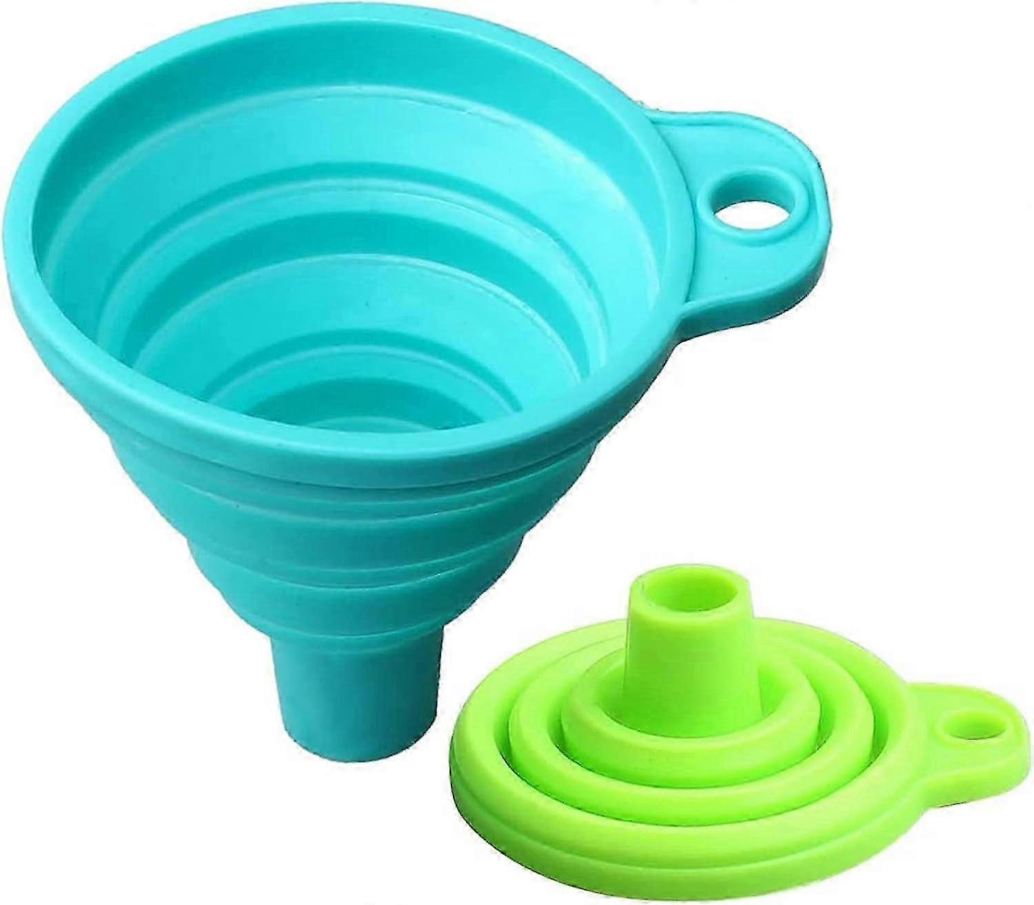 2-piece foldable funnel, foldable silicone gel hopper for home kitchen
