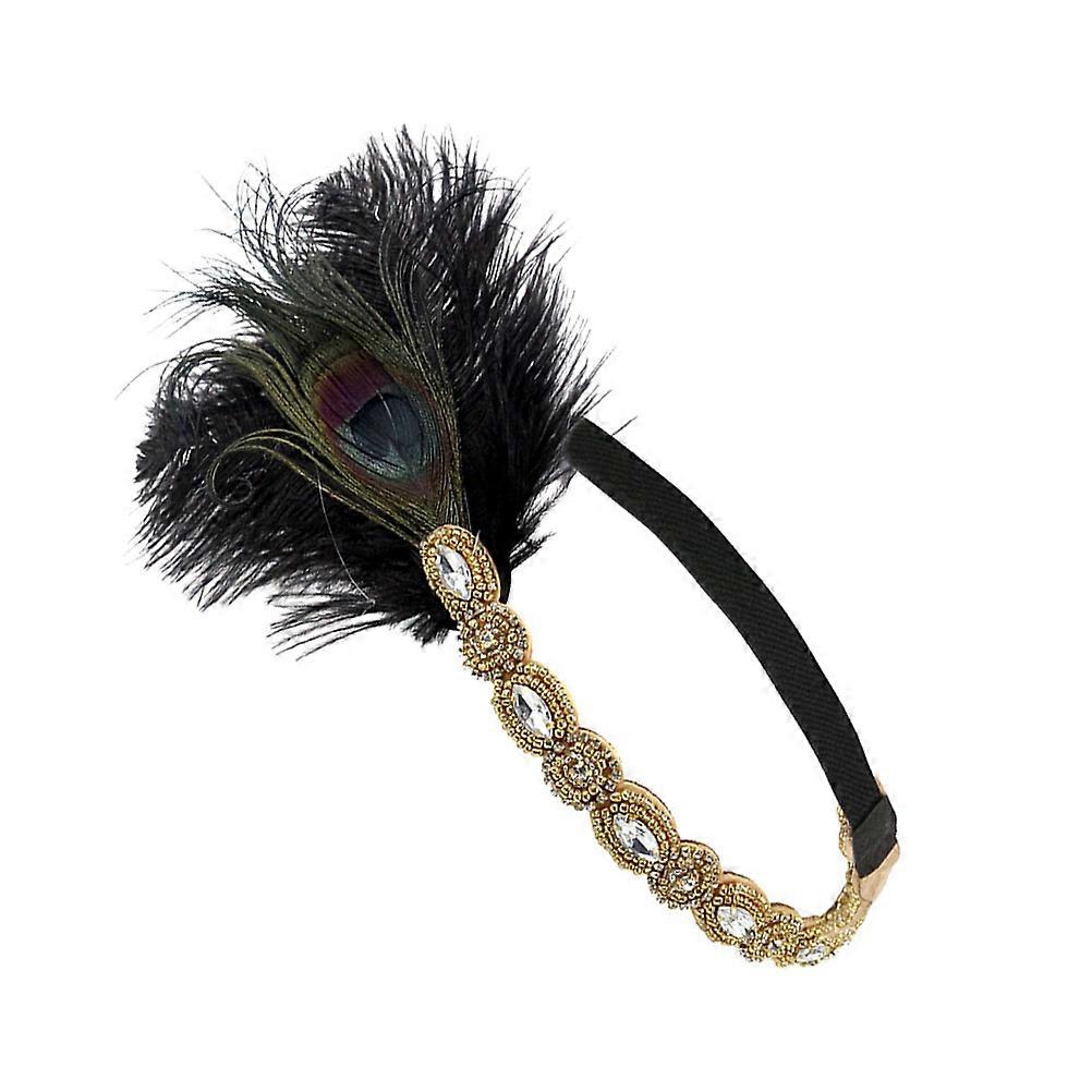 Golden Vintage Headband for Decoration Synthetic Material One Size Fits Most Adults