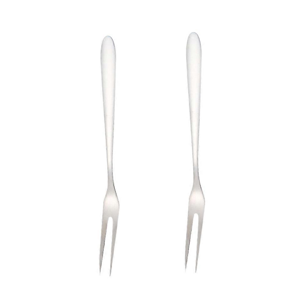 Fruit Fork Cake Fork Ornament Design Metal Appetizer Forks Home Various Parties 13x0.9x0.5cm 2Pack