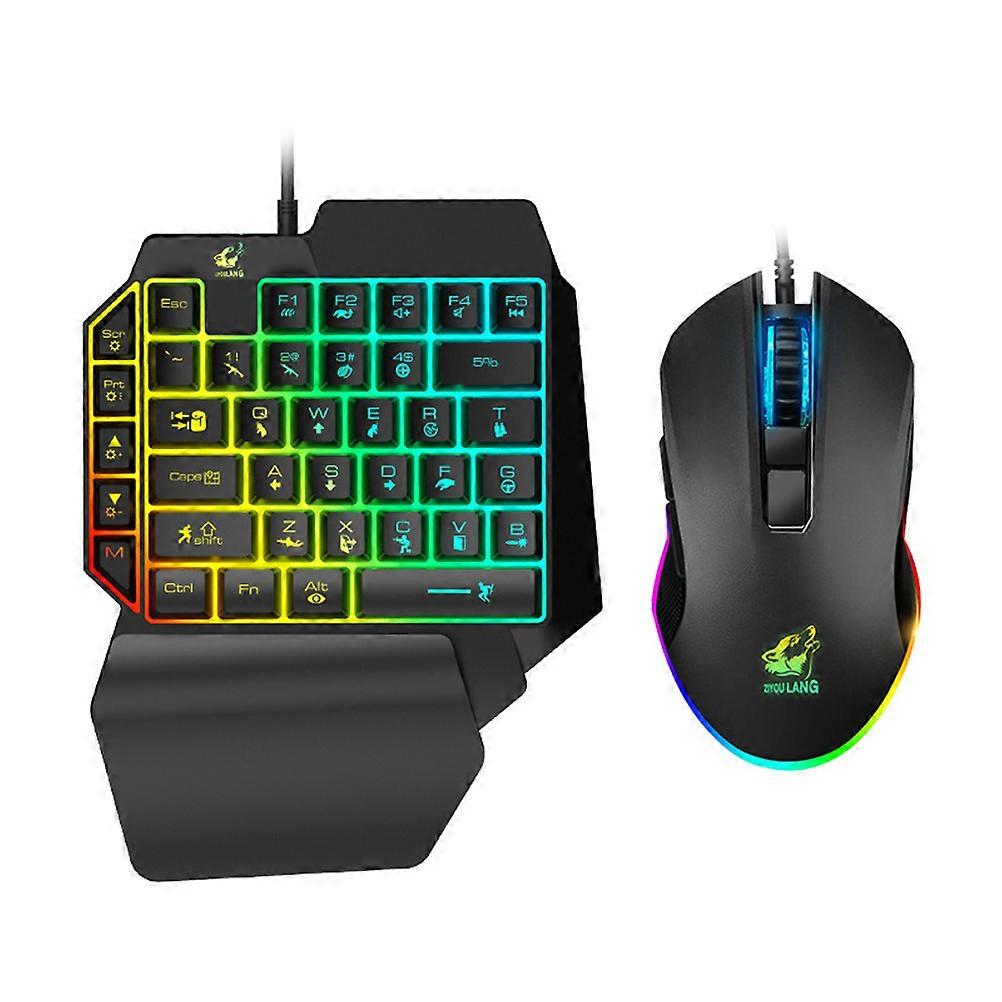 Gaming Keyboard Single Hand Backlight Keyboard for with Mouse
