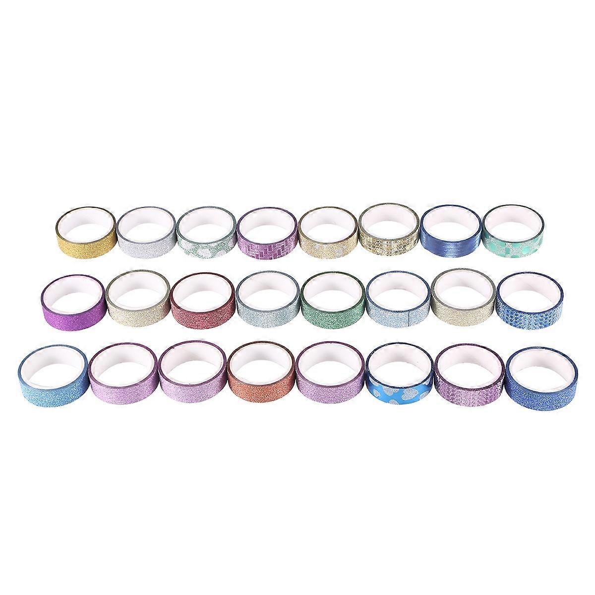 present Packaging Glitter Washi Tape Set Assorted Color Scrapbooking Decorative 24Pcs
