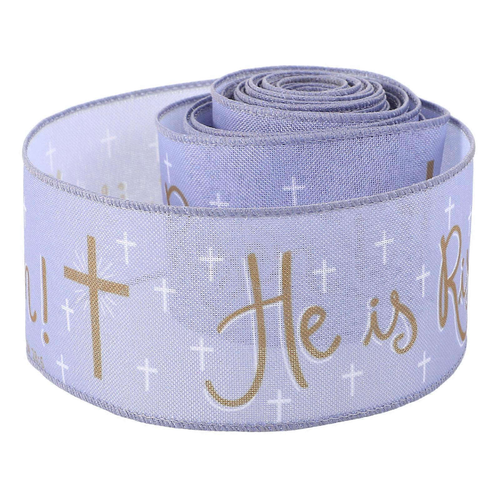 Wired Edge Ribbon Easter Design Outdoor Wreath Ribbon Diy Wreath Decoration Multi 455.00X6.30X0.10CM 1 Roll