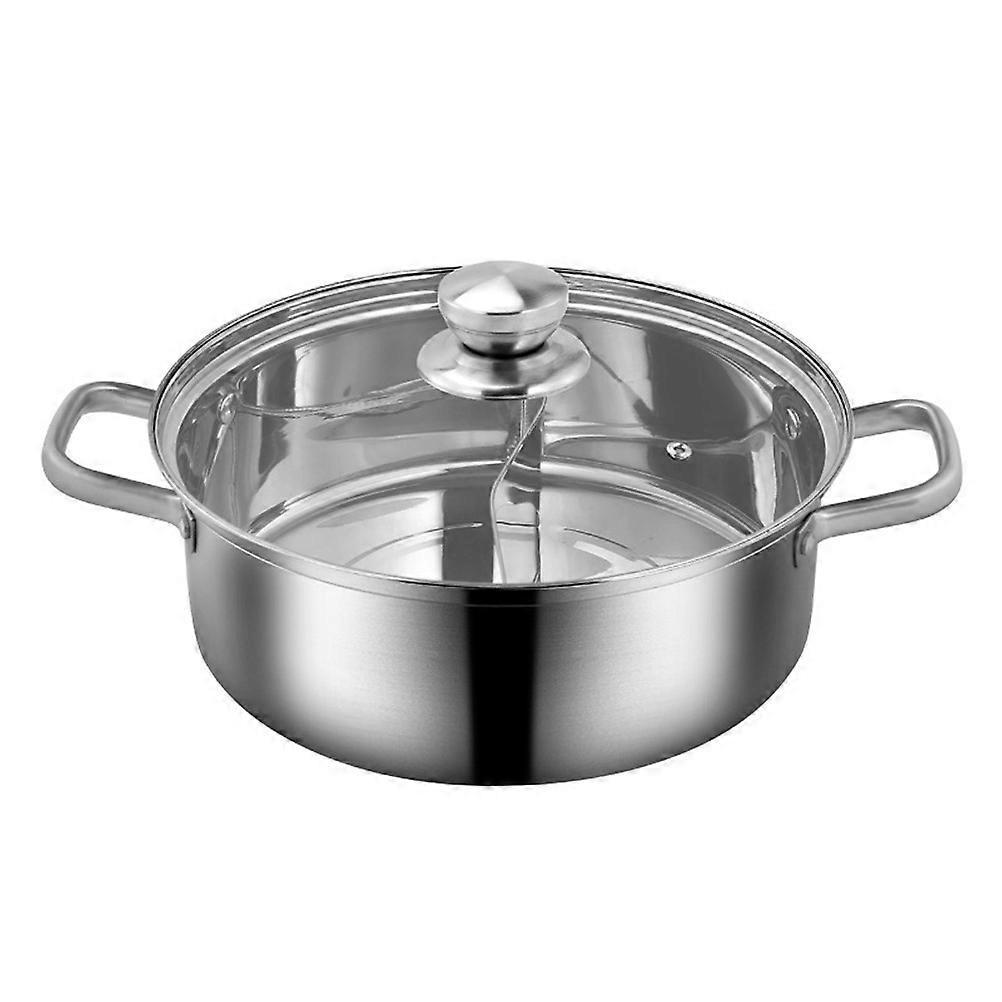 Hot Pot with Lid, Induction Cooker Compatible, Double Layer Design, Easy Clean, Resistant for Family and Restaurant Use