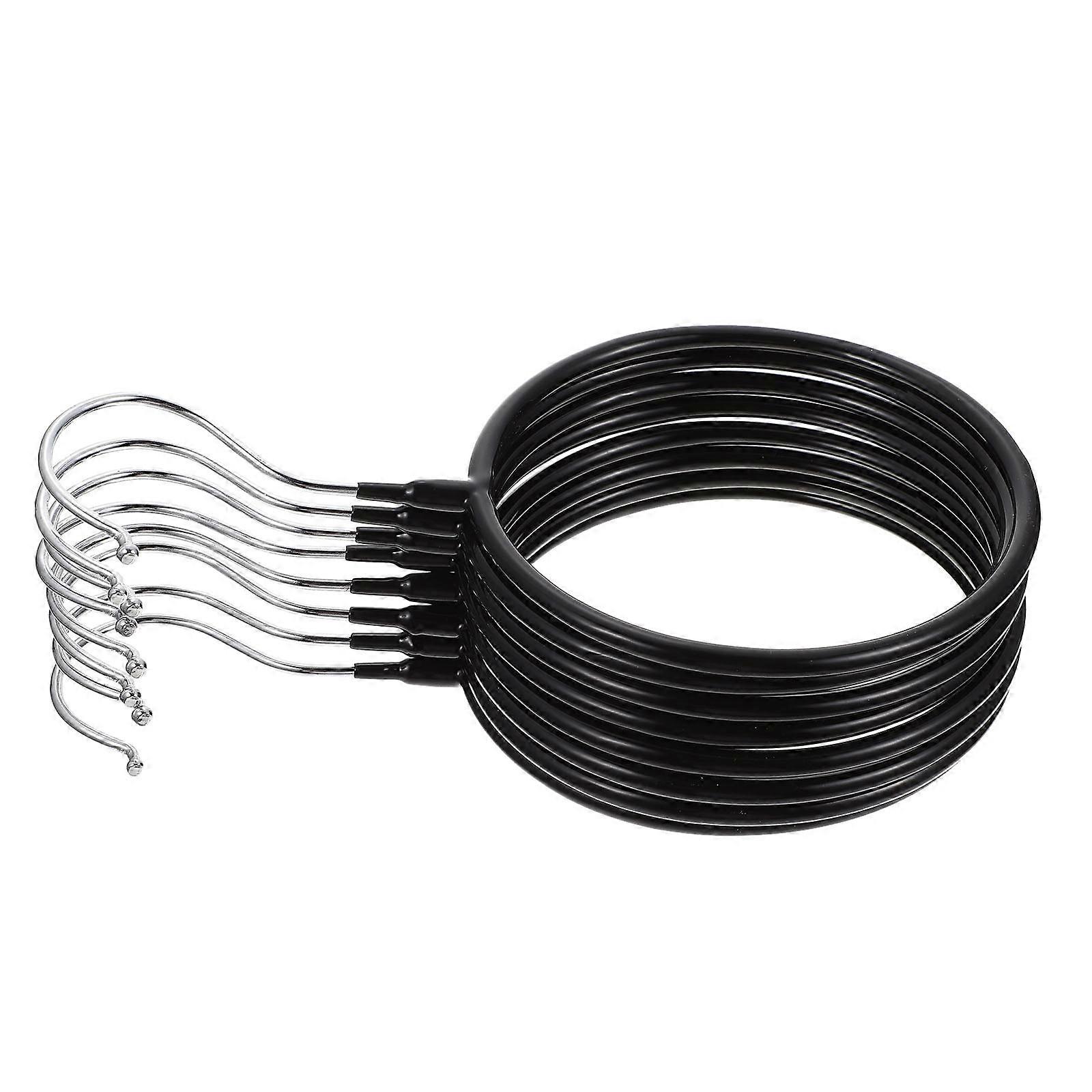 Closet Scarf Hanger Circle Shape Black 23.00X13.00X0.60CM Storage For Closet 8Pcs