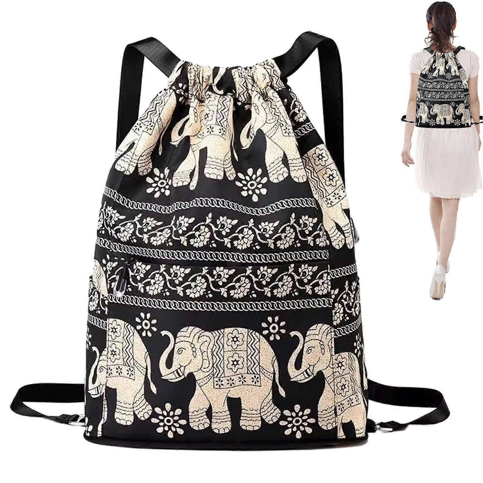 Drawstring Backpack for Men, Large Waterproof Travel Sports Bag with Dry and Wet Separation, High-Capacity Design