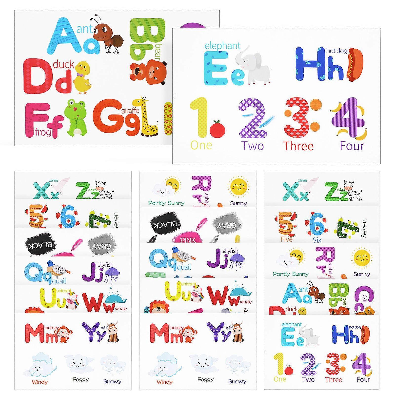 Lettering Stickers Alphabet Numbers Weather Decorative Early Childhood Education Design Multi-Colored 30.00X20.00cm 18 Sheets