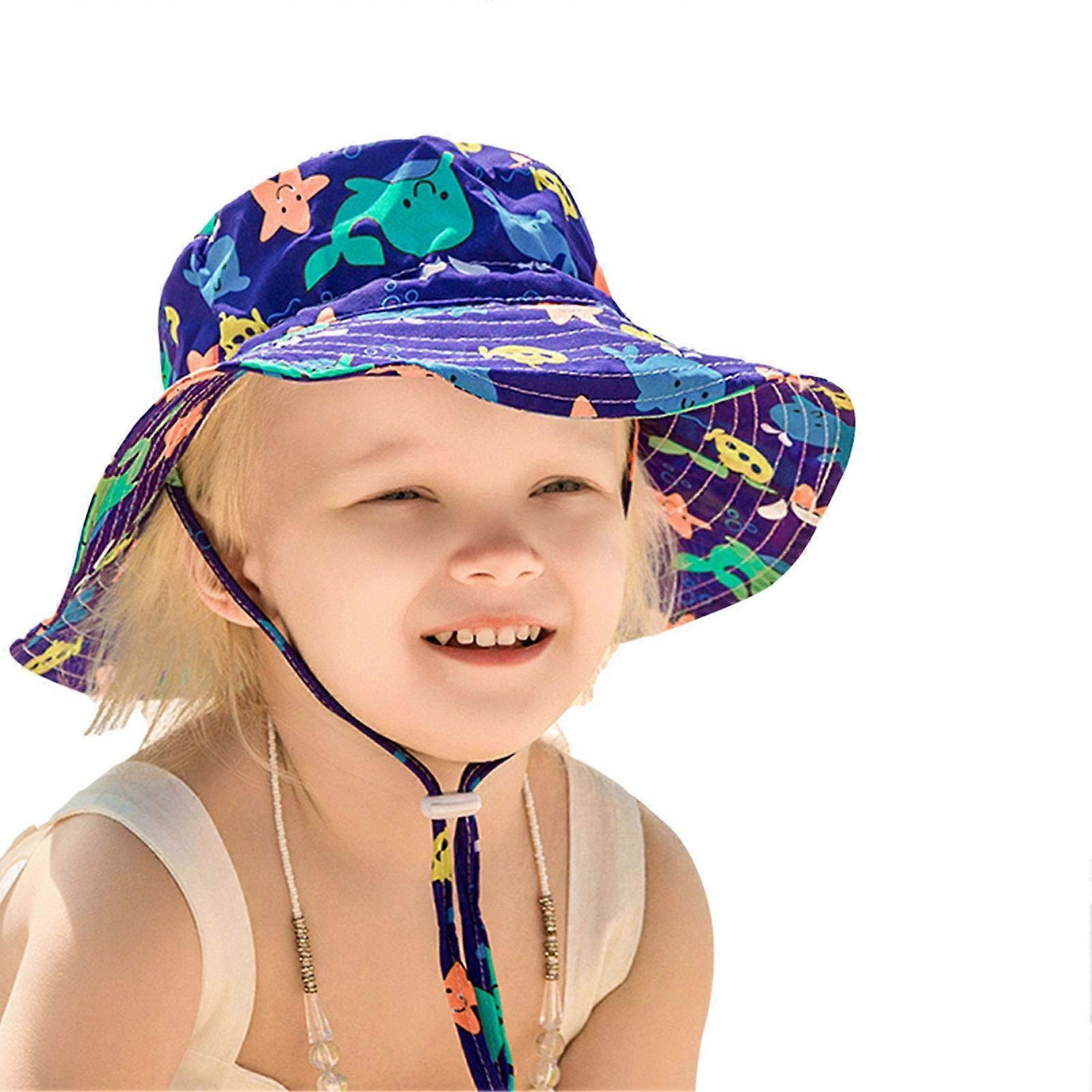 Baby sun hat, fisher hat, beach bucket hat, wide brim, summer hat for kids playing at the beach or in the backyard (color: 2)