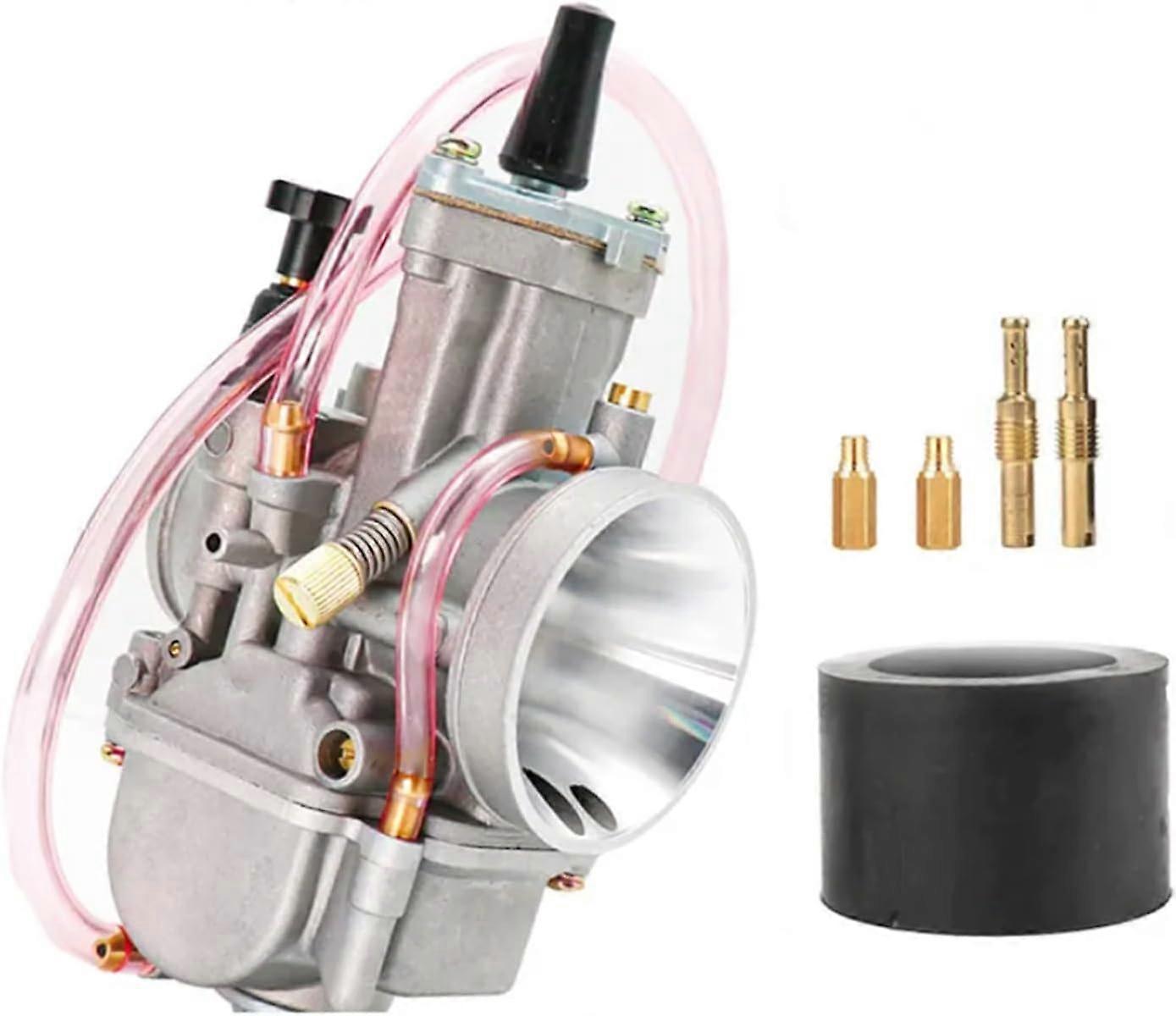 2 PCS Carburrateur moto compatível com PWK 21-34MM 2T 4T Carburador Moto com Power Jet compatível com Yamaha Mikuni Koso ATV Quad UTV - 34MM