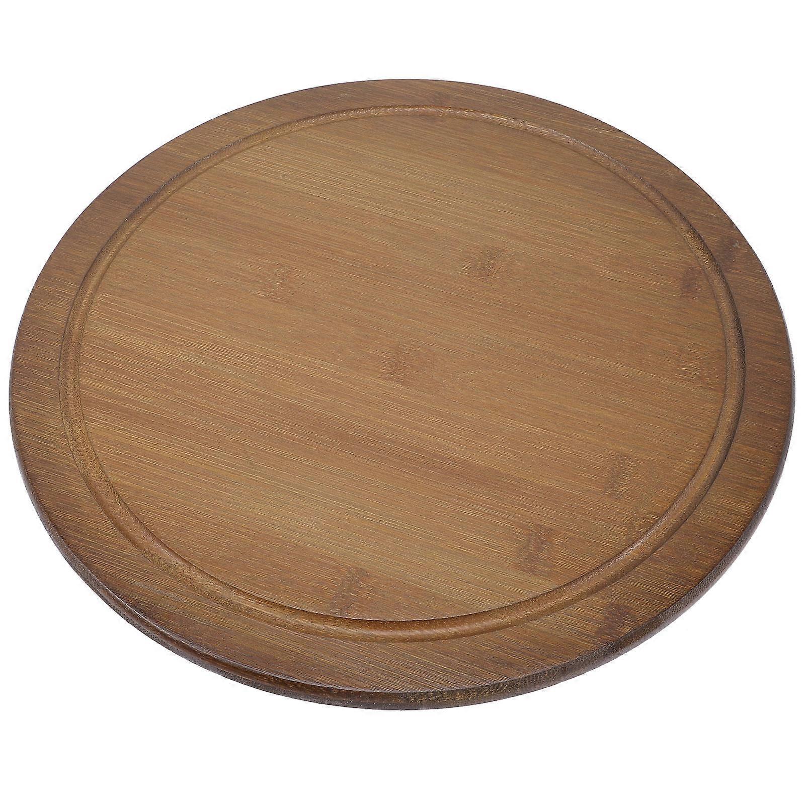 Bamboo Flowerpot Stand Garden Balcony Portable Round Tray 1Pcs