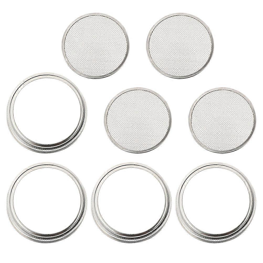 Small Mouth Sprouting Jar Lids Stainless Steel For Canning Jars Drainage Filtration 4Pcs
