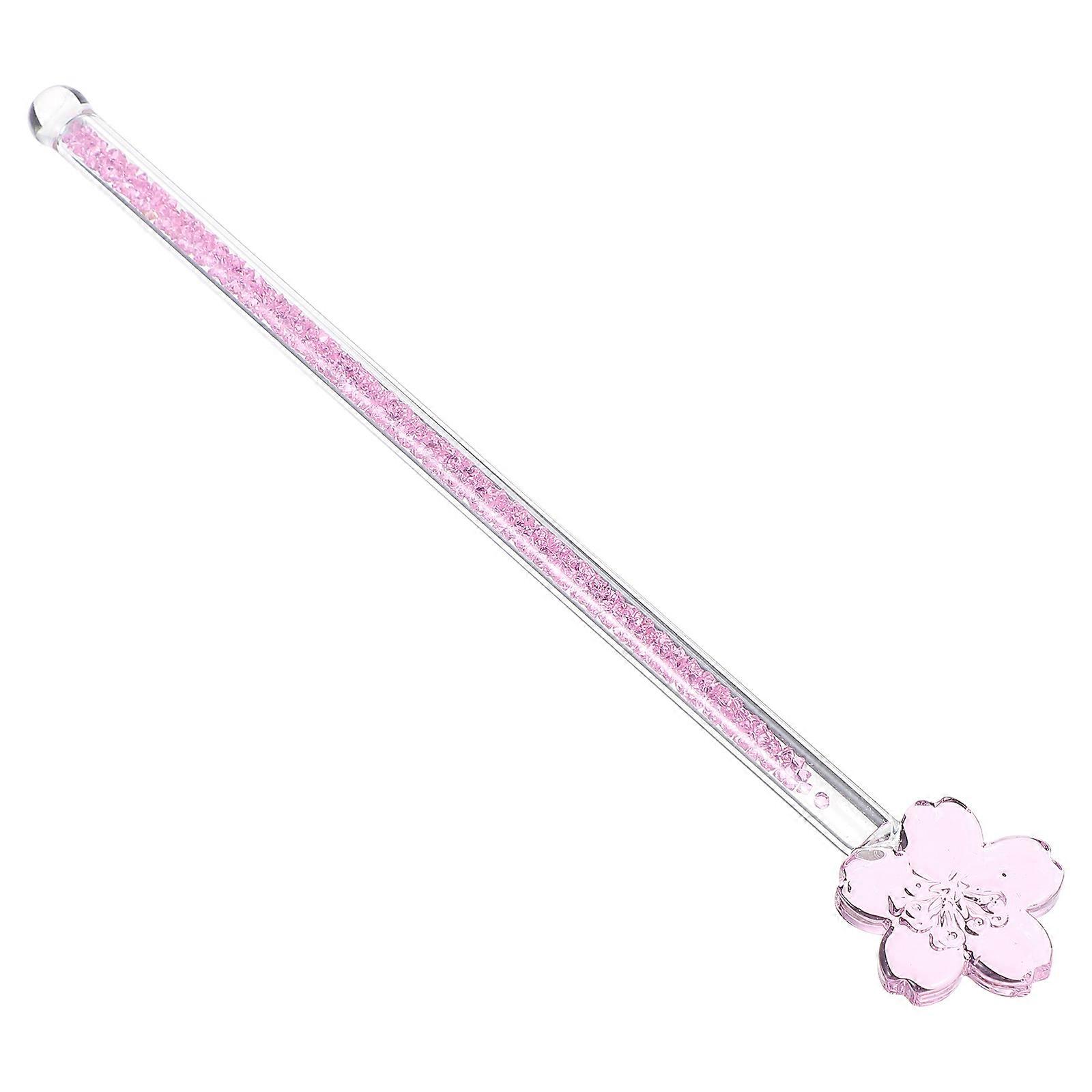 Here's a polished product description based on the title you provided:
**Long Handle Glass Stirring Rod with Pink Flower Design – Heat Resistant
