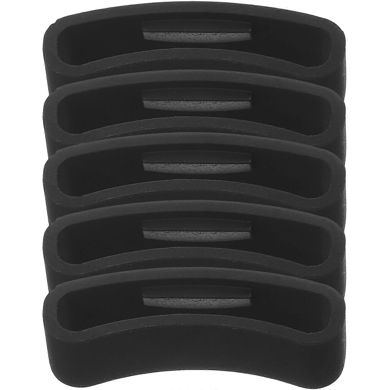 Black AntiFall Buckle Ring for Smart Watch Made of Rubber Soft Comfortable Lightweight Easy to Use 5 Pieces
