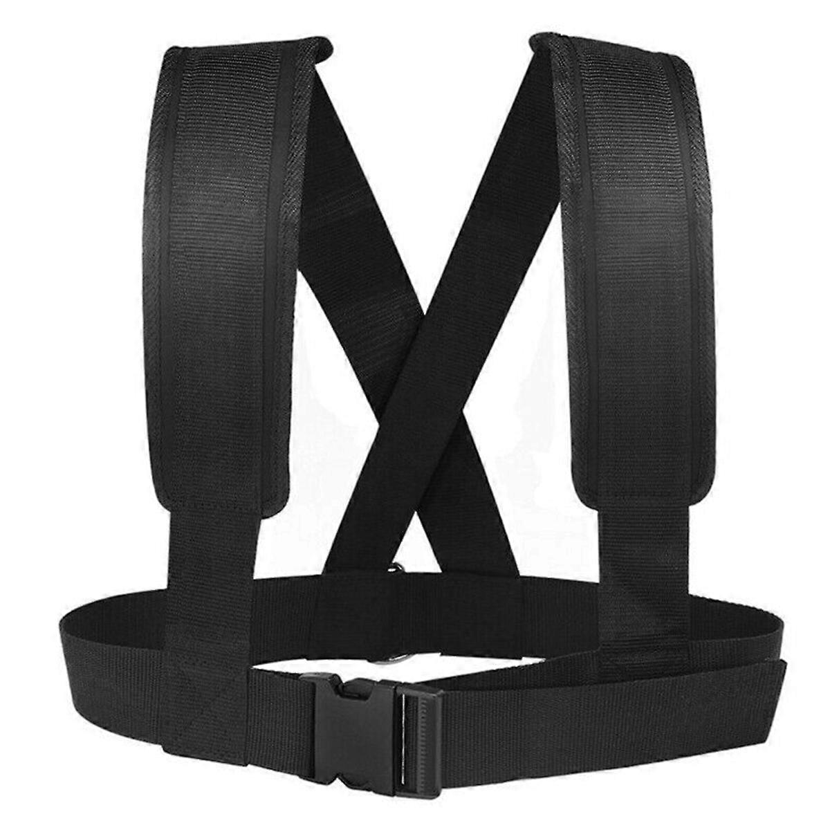 Black Resistance Belt for Training Use Made of Ribbon Material Lightweight Portable with Metal Buckles Adjustable 42x84cm