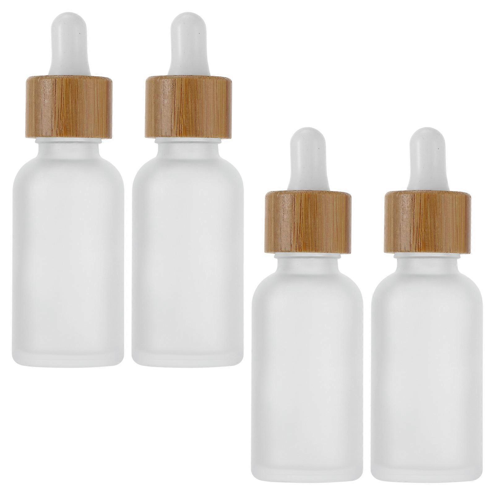 Empty Aromatherapy Bottles 4Pcs 30ml Glass Dropper Bottles White Silicone Tip Portable Sub Bottle Design Perfume Oil Storage