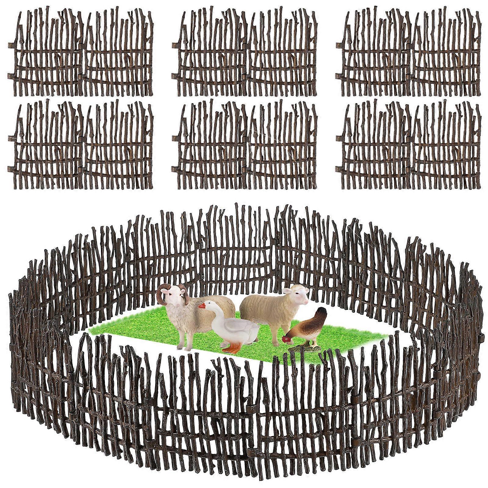 40pcs Realistic Farm Fence Panels for Barn Stable Play – Versatile Buckle Connection for Easy Assembly and Creative Shapes – Compatible with Horse