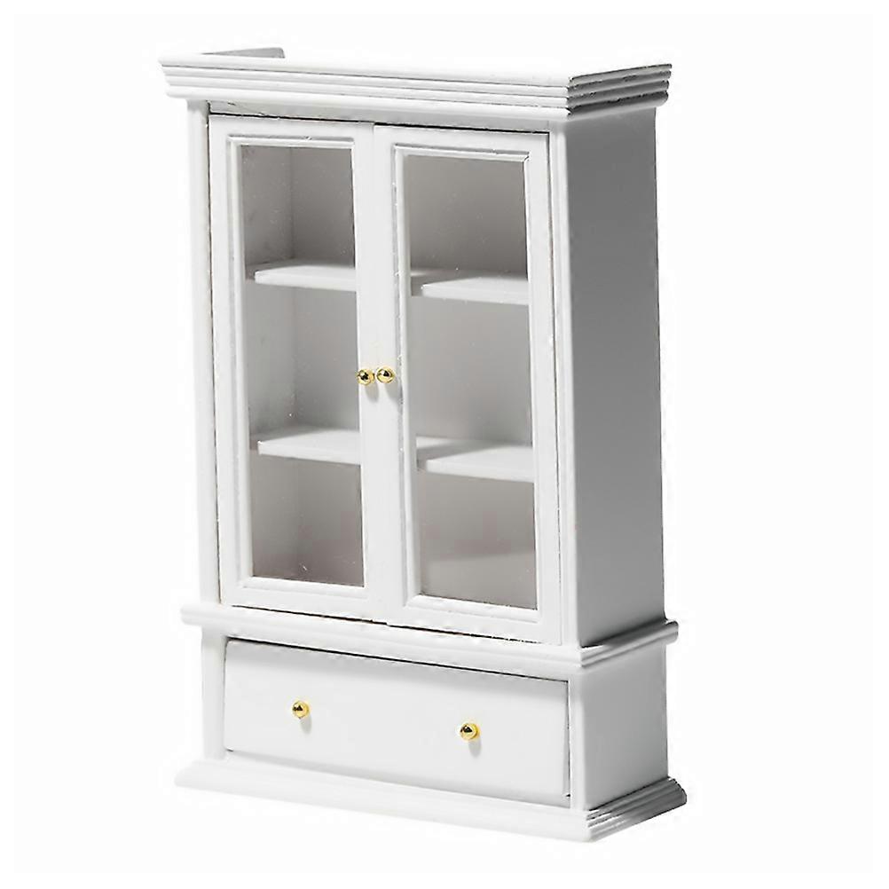 White Mini Cabinet for Decoration with Glass Frame and Synthetic Material Perfect for DIY Storage Rack 1Pc