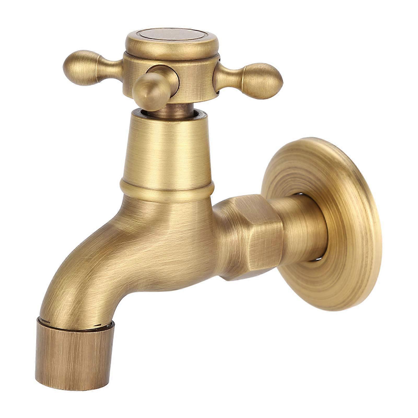 Vintage Solid Brass WallMounted Single Handle Faucet for Kitchen Bathroom Mop Pool with Easy Installation (Short Mop Pool Faucet)