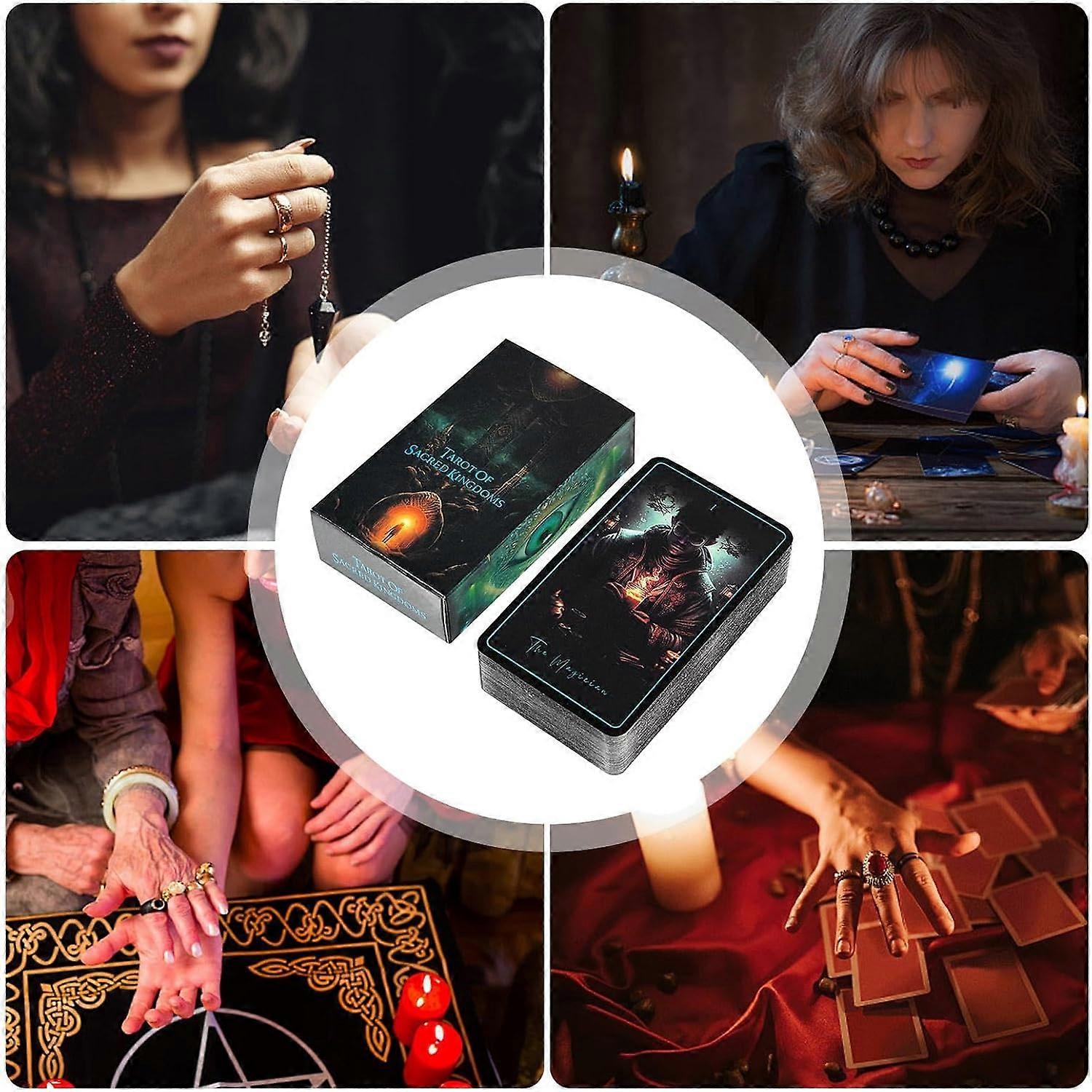 Sacred Kingdoms Tarot Deck – 78 Karten Mit Guidebook, Mystische Tarotkarten Für Anfänger & Fortgeschrittene