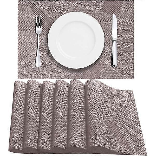 Set of 6 washable PVC placemats non-slip wear-resistant and heat-resistant easy to clean and store environmentally friendly 45 x 30 cm