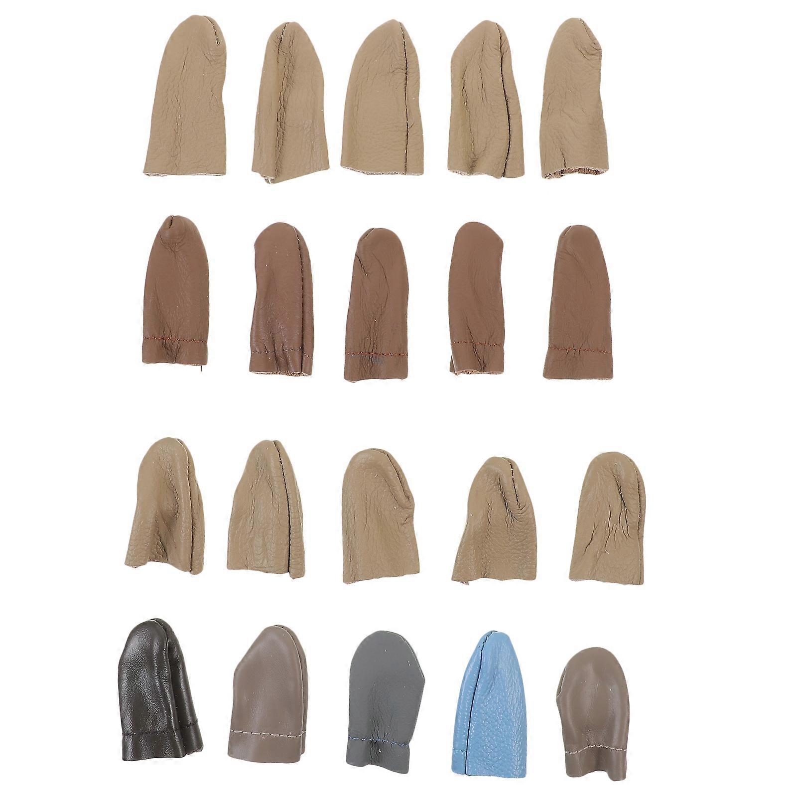 Needlework Protection Finger Guards 20Pcs Assorted Color Leather Thimble For Crafts DIY Projects