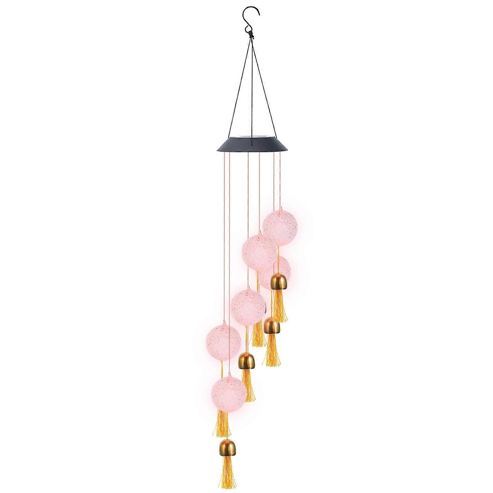 Chestnut Ball Solar Wind Chime With Light Ideal For Dark Environments 86x12x3cm Unique 1Pack