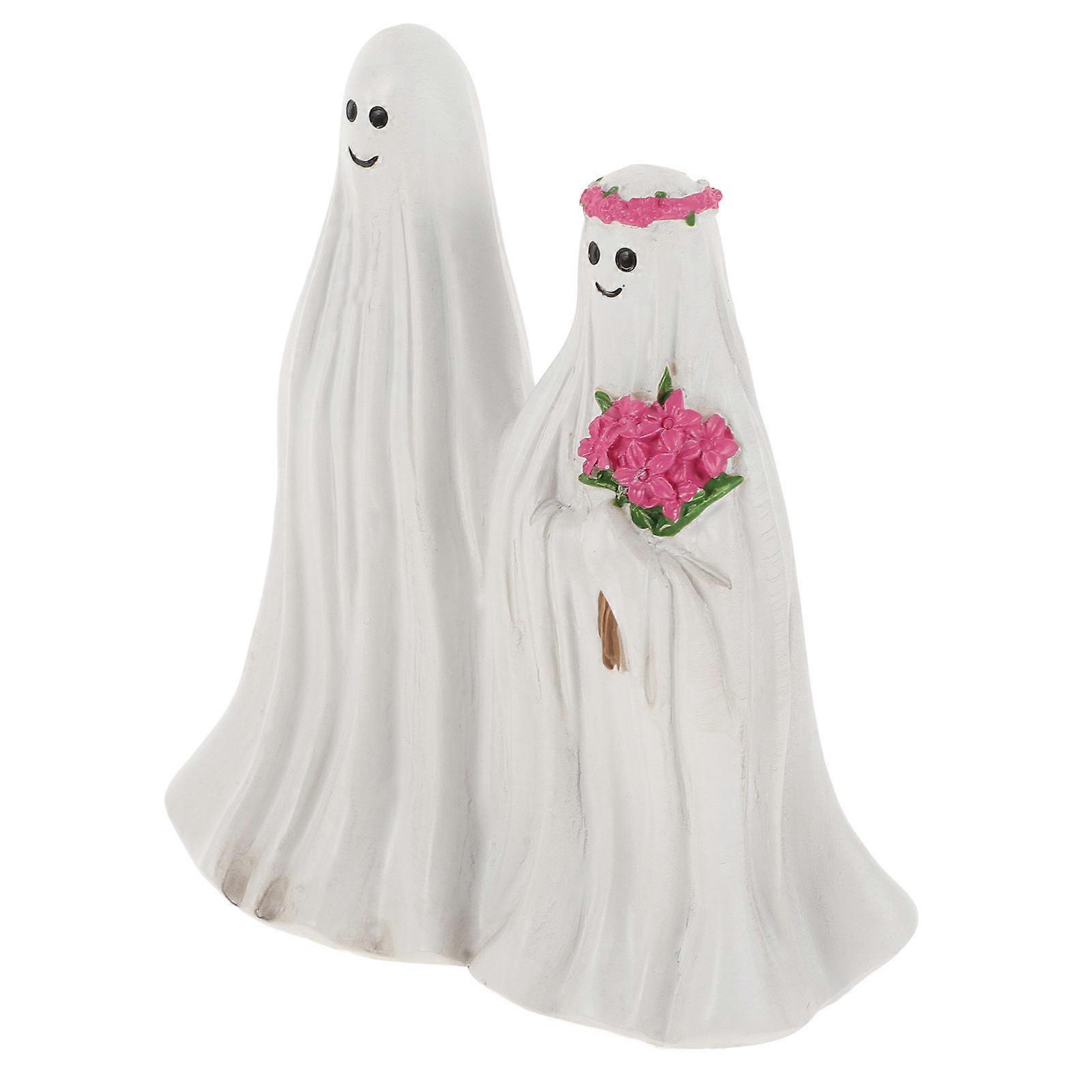 Adorable White Resin Ghost Statue for Halloween Decor and Party Decoration, Perfect for Home and Garden