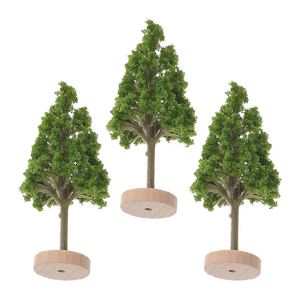 Train Scenery Trees Models 3Pcs Green Plastic Model Trees and Easy Clean for Decor