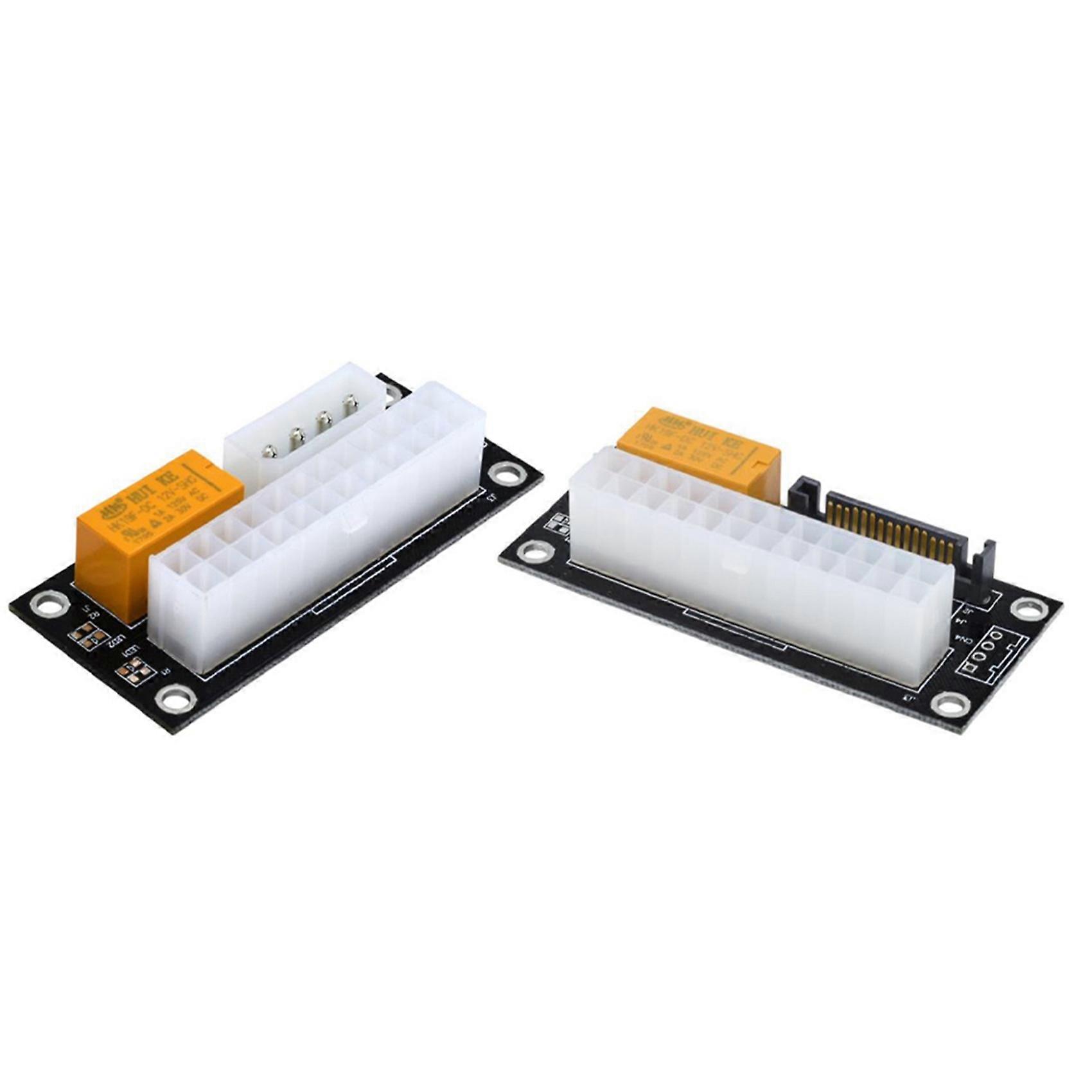 2X Dual PSU Power Supply Sync Adapter Add2Psu ATX 24Pin to 15Pin SATA/24Pin to 4Pin Molex Synchronou