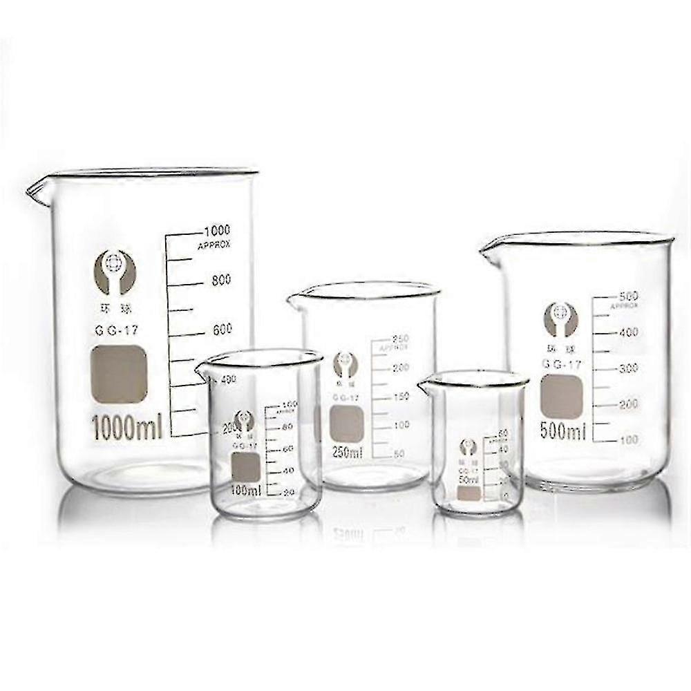 Beaker 4 Size Capacity 5ml-100ml Low Form Beaker Measuring Glass Chemistry Lab Borosilicate Glass Tr SZRH A-GB