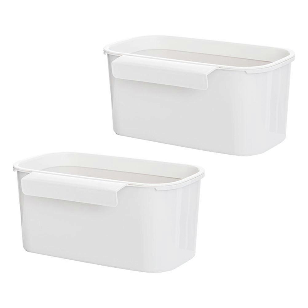 White Plastic Hanging Kitchen Waste Bin for Home Portable and Simple Design 2pcs