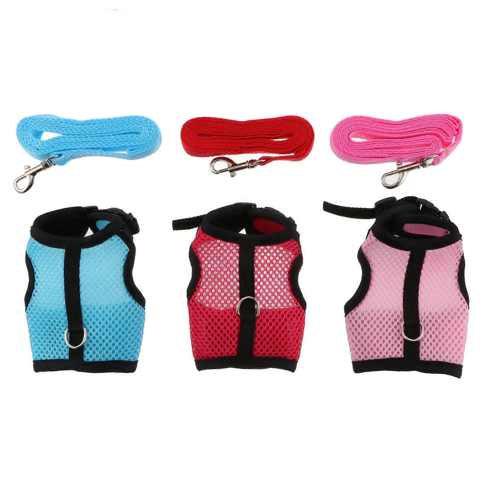 Pet Harness and Leash Set Soft Padded Vest for Rabbits Ferrets Guinea Pigs in Various Colors