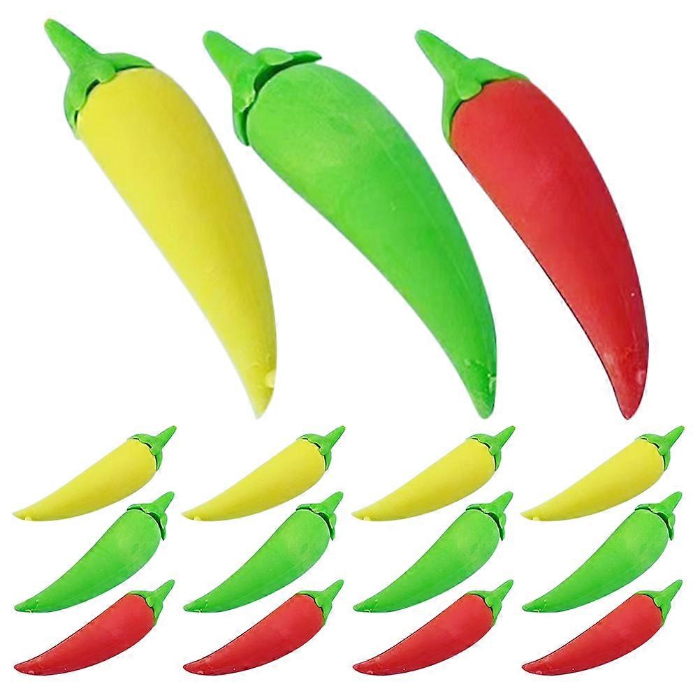 Adorable Mini Pepper Erasers in Assorted Colors Made from Soft TPR Material Great for Office Use 24 Pieces