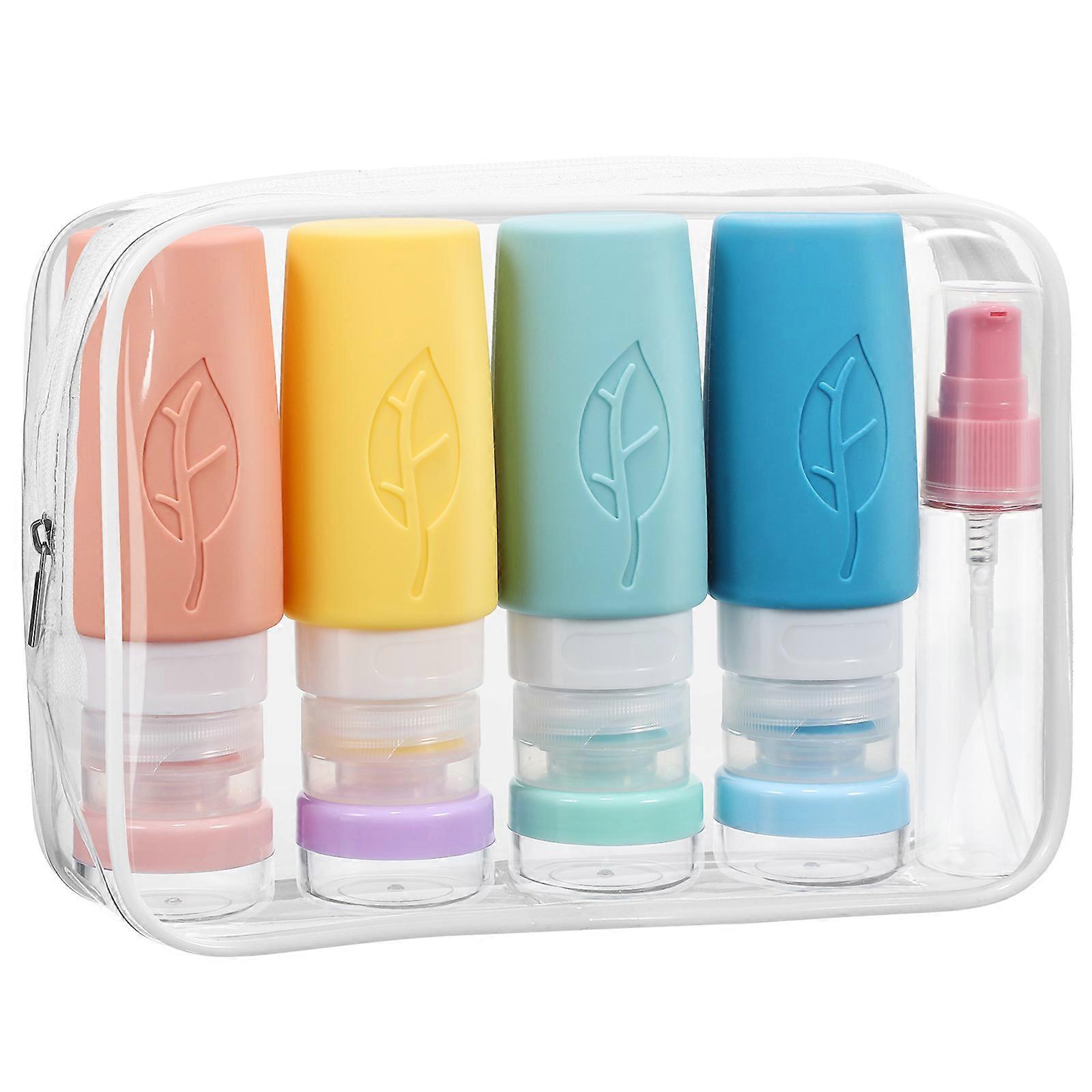 Silicone Toiletries Dispenser Bottles For Travel And Daily Use Leaf Shape Refillable 1 Set