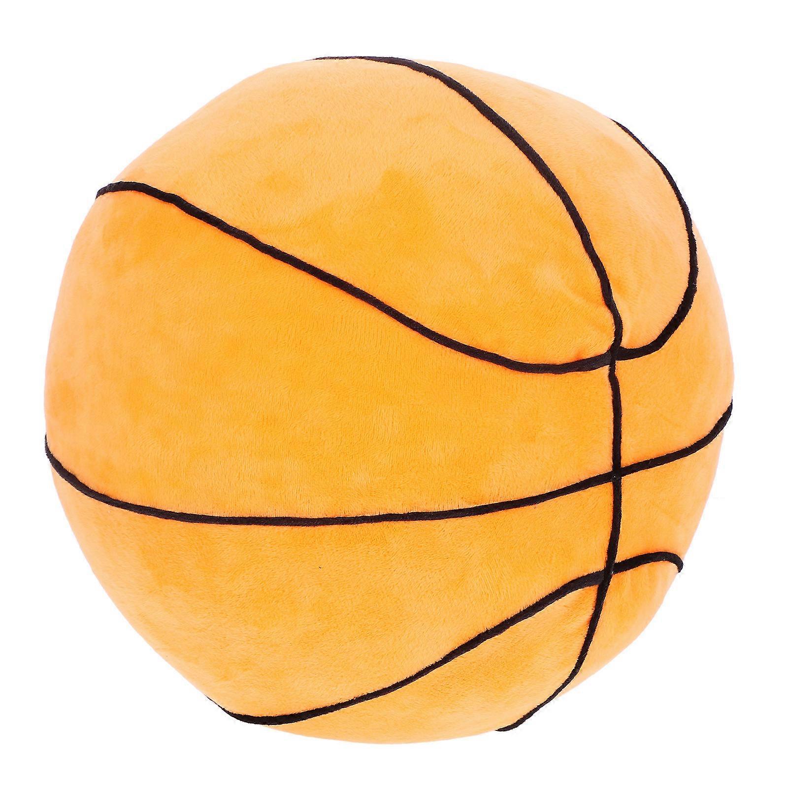 Orange Sports Ball Plush Pillow for Home Use Cozy Basketball Cushion with Removable Cover 15.7 Inches