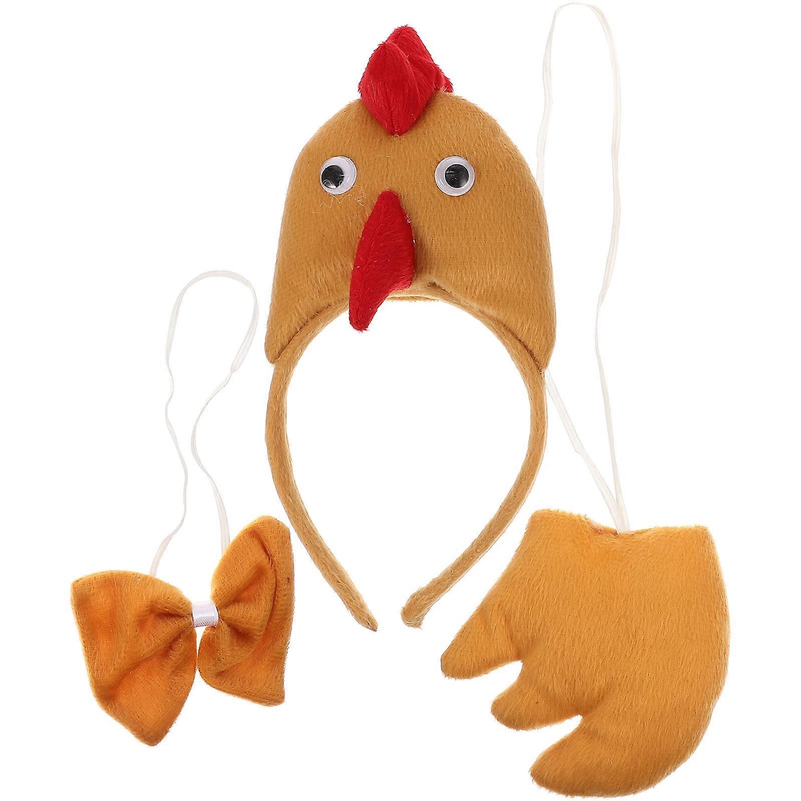 Adorable Chicken Headband with Tail and Bow Tie Cosplay Accessory Set for Boys – Lightweight and Comfortable for Easter Parties and Dress Up Events