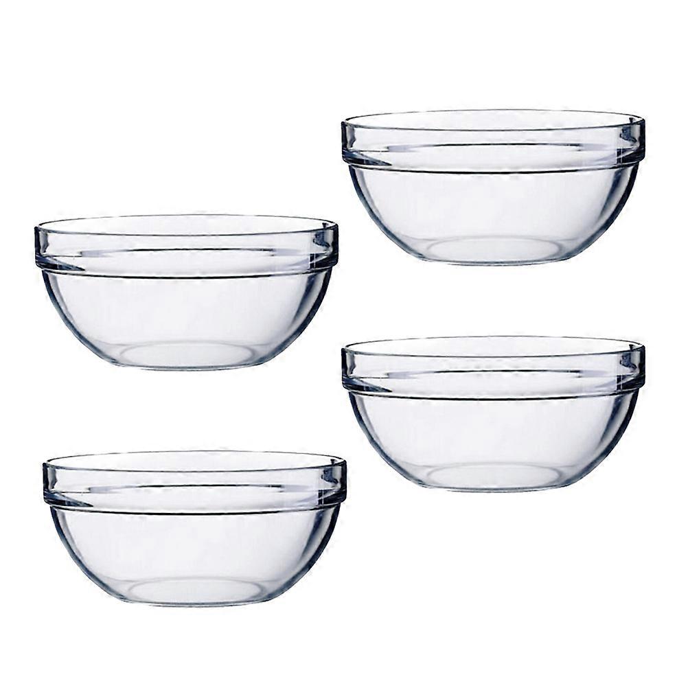 4pcs Transparent Acrylic Salad Bowl Round Design For Serving Fruits Vegetables For Parties And Everyday Use