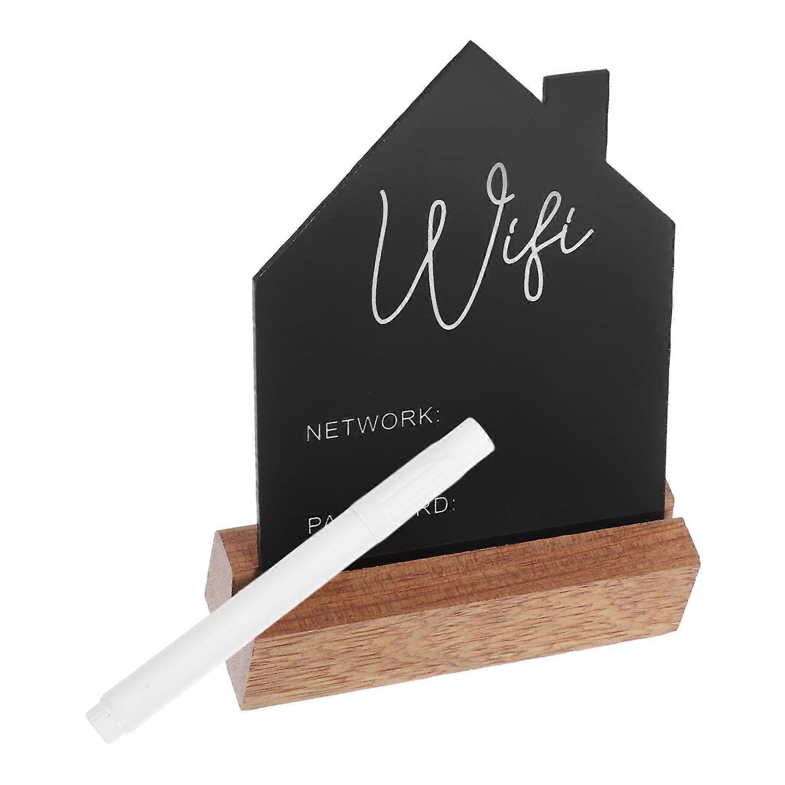 Wooden Wifi Display Sign For Cafe House Shape Chalkboard Sign 9.90X2.90X2.50Cm Functional 1Pack