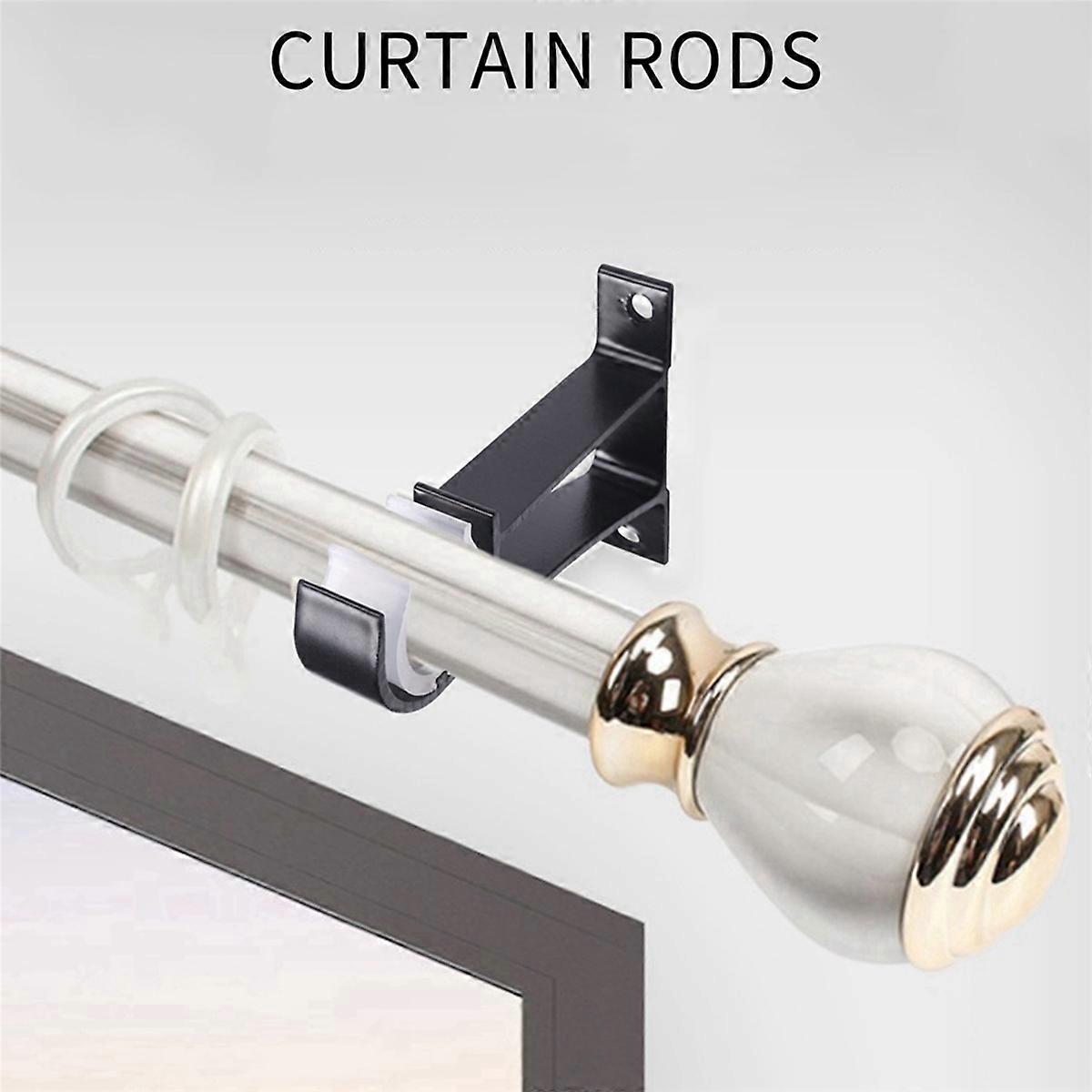 12Pcs Curtain Rod Bracket Set Single Hole Small Curtain Rod Hooks for Wall Heavy Duty Curtain Draper