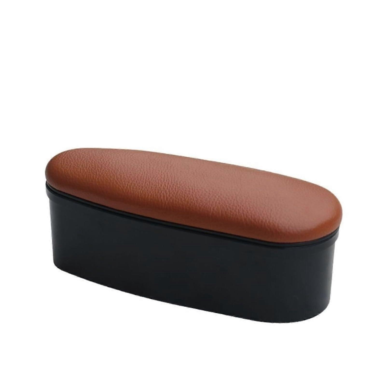 Car Armrest with Storage Function, Ergonomic Leather Armrest for Car Doors, Brown Arm and Elbow Support Cushion