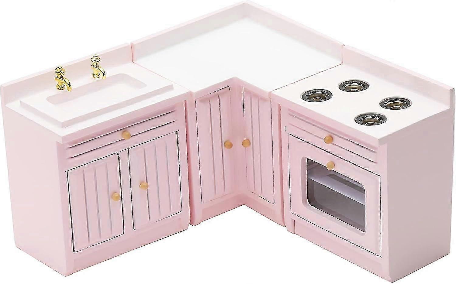 Dockhusmöbler i trä, kök, dockhusmöbler i skala 1:12