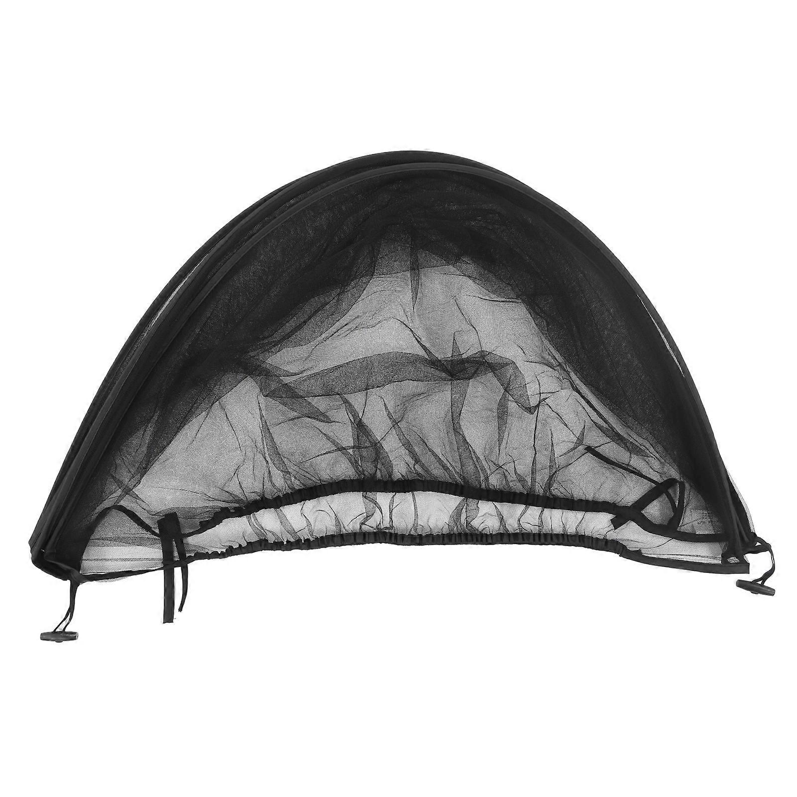 Car Seat Repellent Net Universal Zipper Breathable Stroller Mesh Repellent Net Large for Infant Black with Black Edge Cover