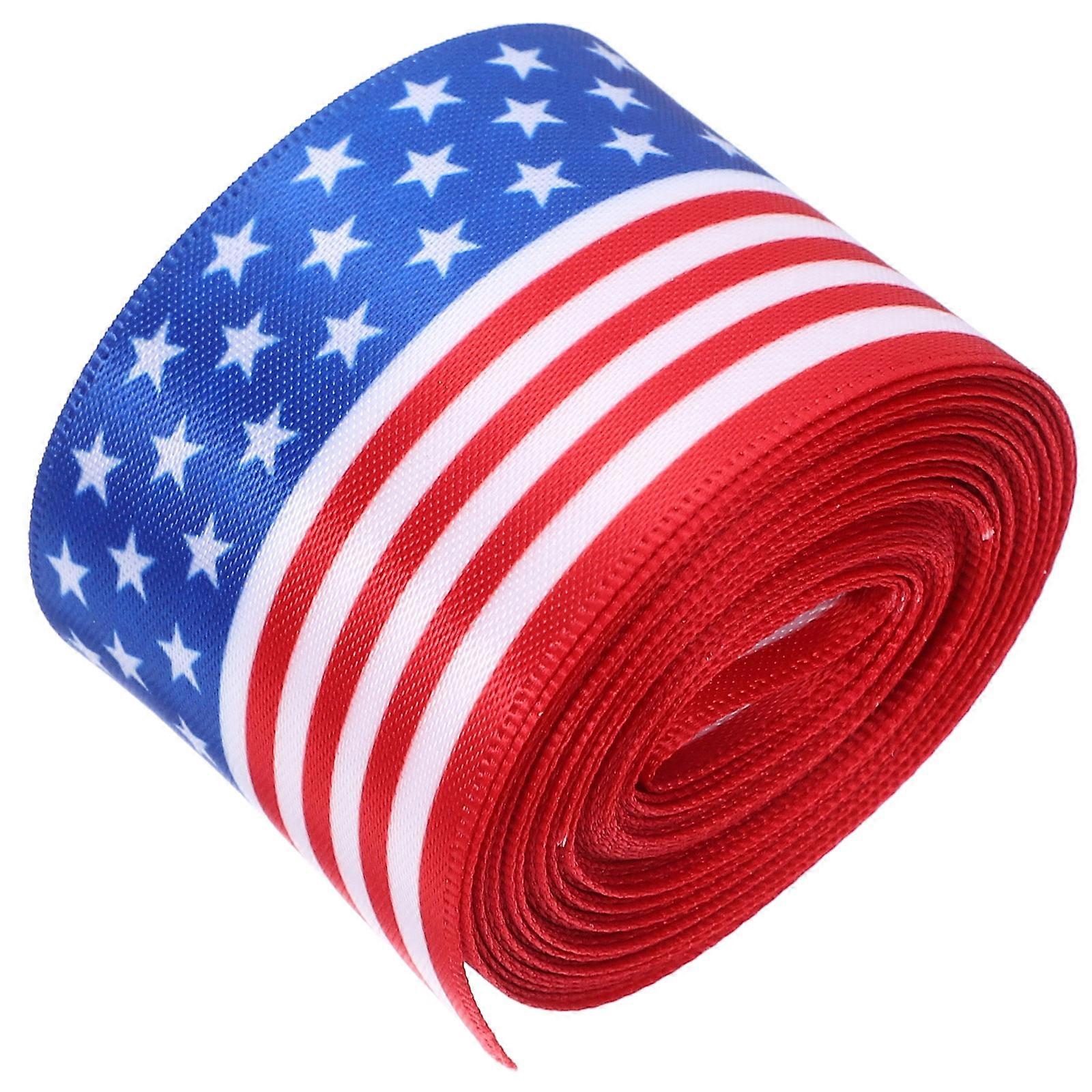 Patriotic Ribbon for Decor Crafted from Fabric Multi Color Great for DIY Projects and Decorative Applications 1 Roll