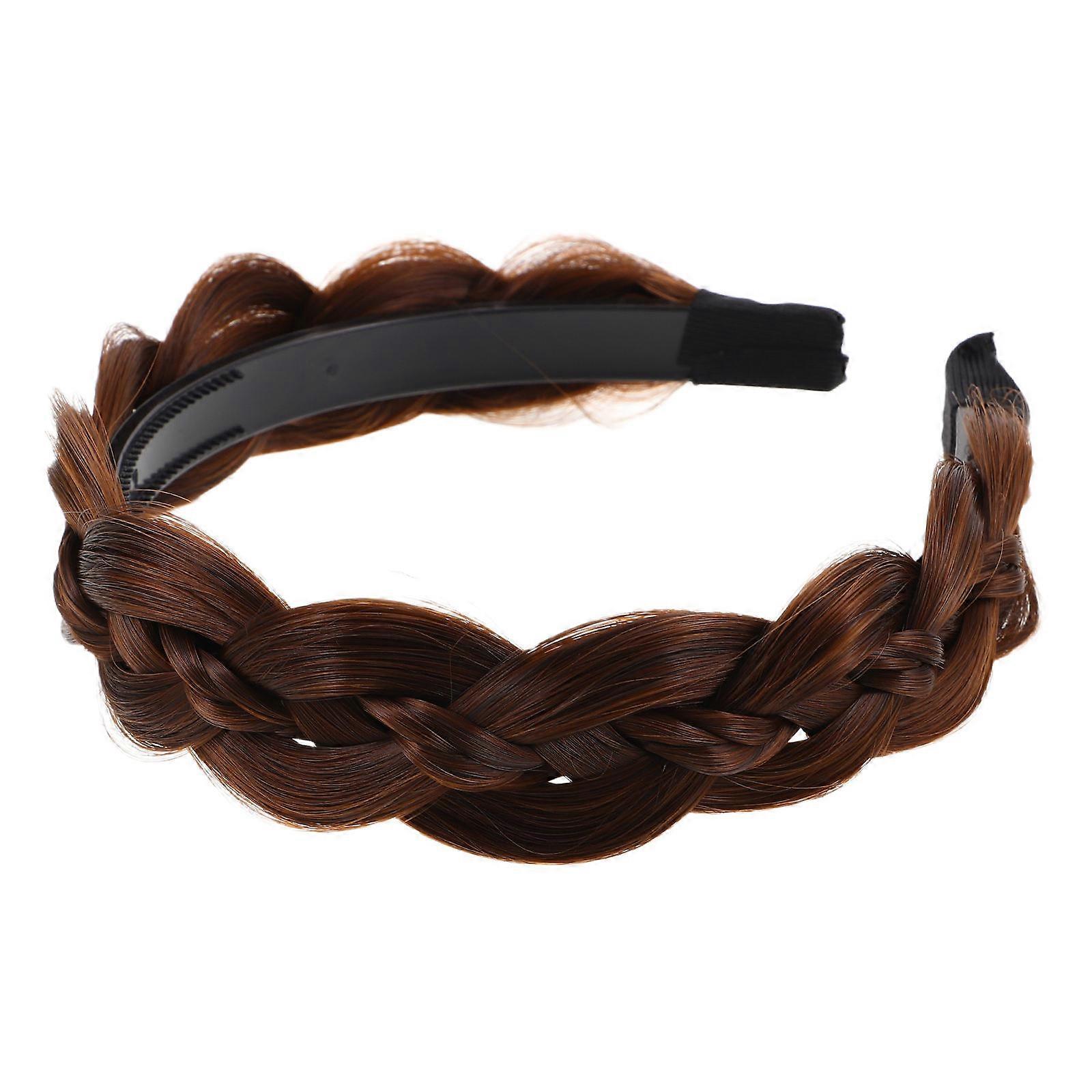 Fashionable Braid Headband with Realistic Texture and Light Brown Color for Decorative Use Easy to