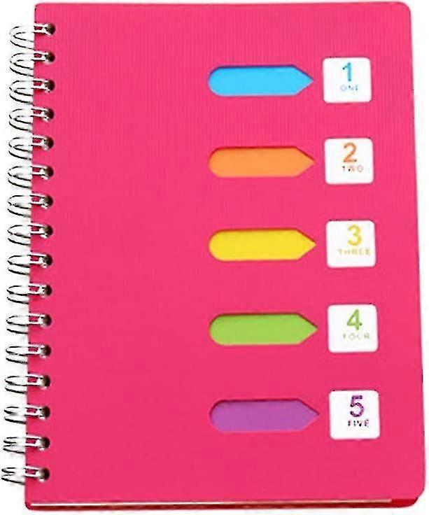 A5 Spiral Notebook Hardcover Lined with Divider 14.5x21cm