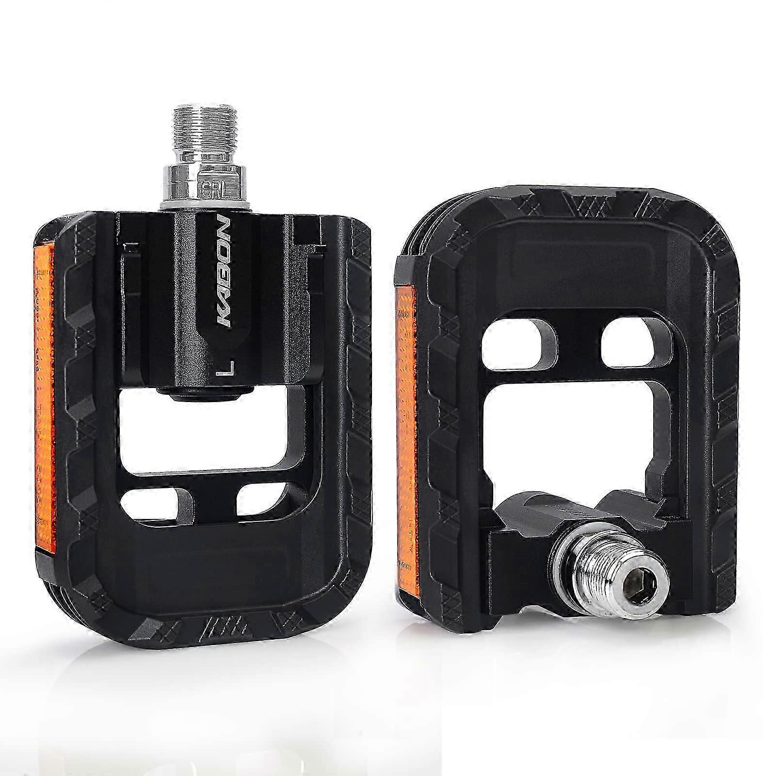 دواسة دراجة قابلة للطي غير قابلة للانزلاق دواسة دراجة مع عاكسات دواسات دراجة مناسبة لجميع أنواع الدراجات 9/16 بوصة أسود